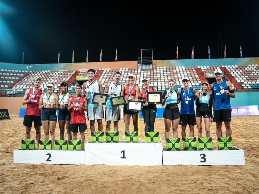 Brasil leva prata e bronze em etapa paraguaia do Circuito Sul-Americano de vôlei de praia