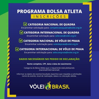 Passo a passo para realizar a inscrição no Programa Bolsa Atleta!