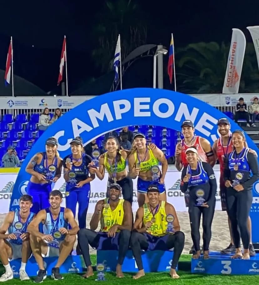 Brasil fica com o título geral do Circuito Sul-Americano de vôlei de praia nos dois gêneros com dobradinha no pódio no Finals de Iquique